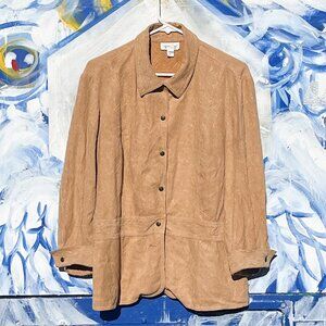 Coldwater Creek Trendy 3/4 Sleeve Heavy Feel Light Weight Artsy Blazer